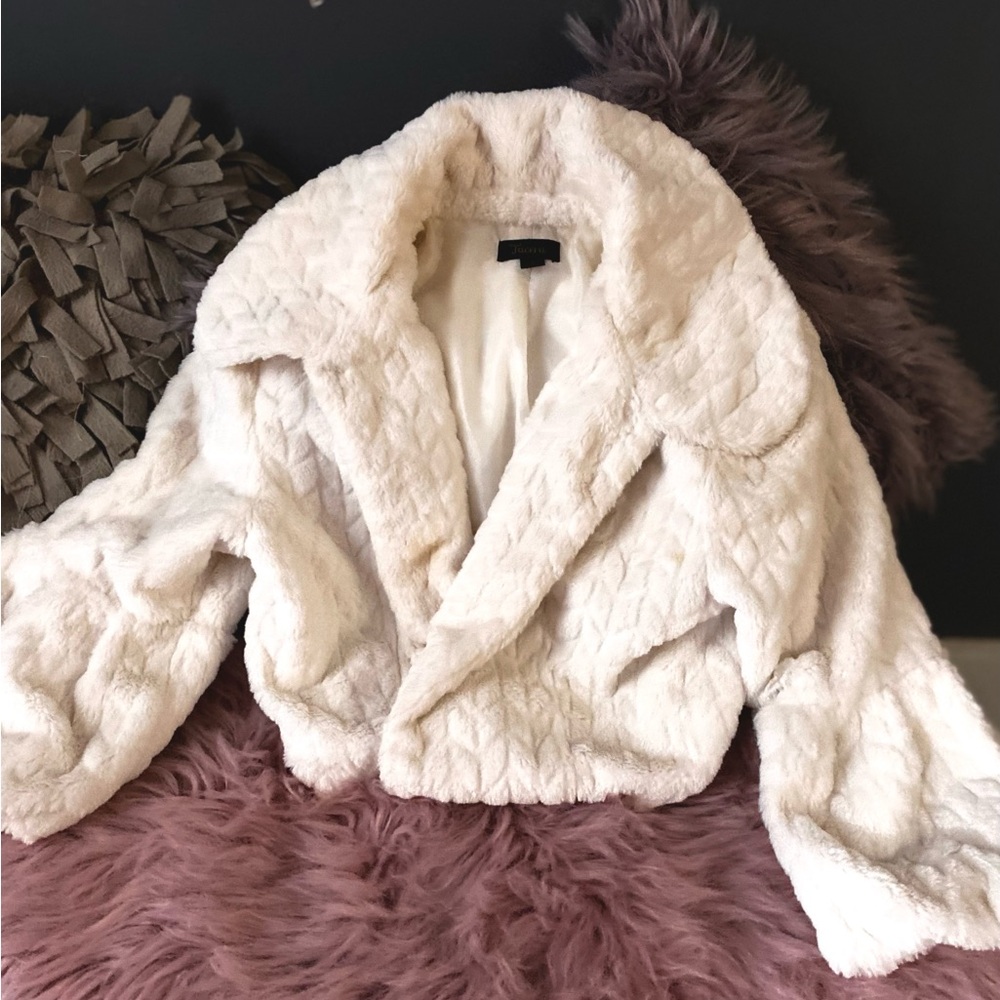 Chic White Faux Fur Women's Puffer Jacket